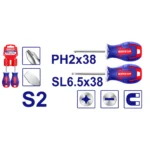 Juego de desarmador de cruz y plano de 2 ESST03803